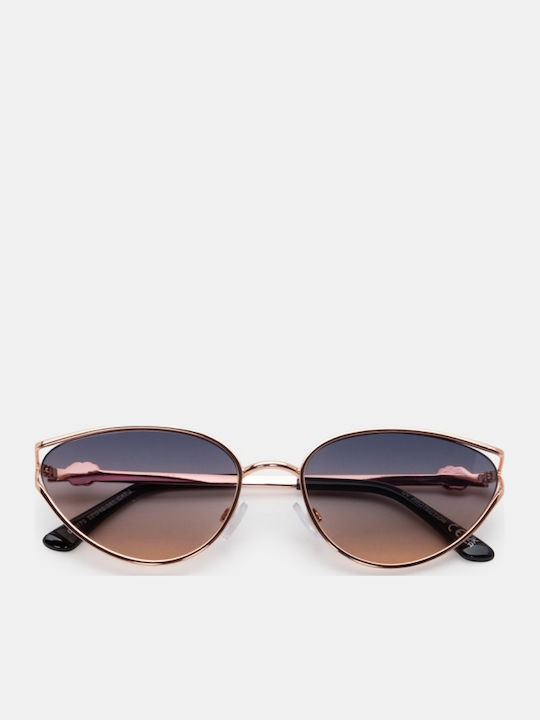 Luigi Women's Sunglasses with Pink Metallic Frame and Pink Lens