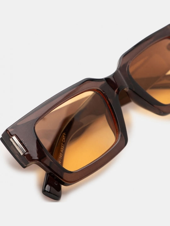 Luigi Unisex Γυαλιά Ηλίου με Καφέ Σκελετό και Καφέ Φακό 4841814