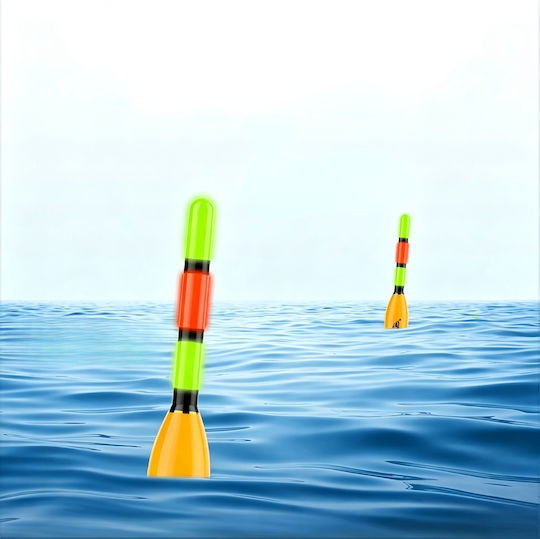 Angelgeräte Beleuchteter Schwimmer Set 2x Schnur Aufbewahrungsbox Bis 7,5 Kg