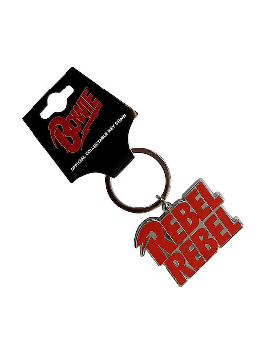 Metallic David Bowie Rebel Rebel Metal Keychain Bowkey09