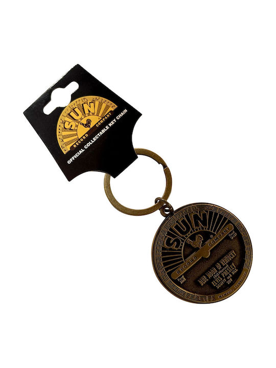 Metallic Keychain Sun Records Elvis Blue Moon Keychain Sunkey03