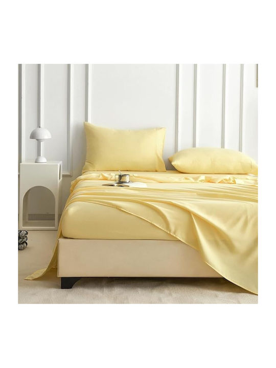 Kotonia Home Olandina Cearceaf De Pat Supraînălțat 220x240 cm Galben