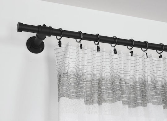 Μεταλλικό Κουρτινόξυλο Home Μονό Φ25mm 160εκ. Μαύρο