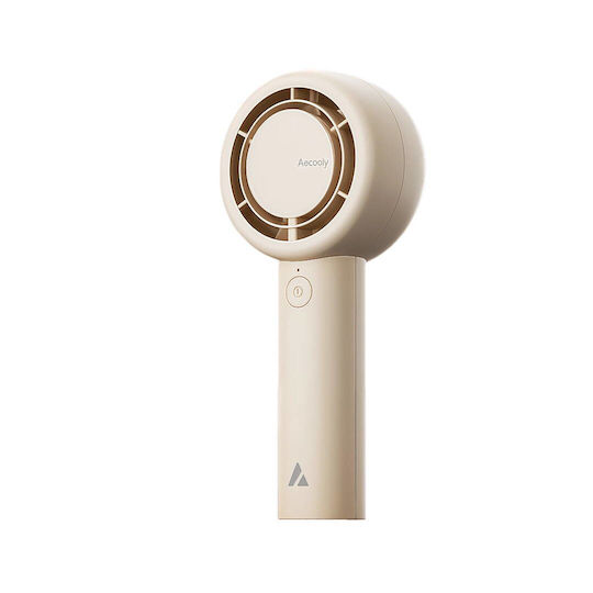 Aecooly Tragbarer Handgehaltener Doppelring Klare Luft Ventilator 3000mah Batteriekapazität Beiges