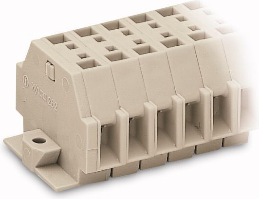 12-Pol 2-Leiter Exeii Klemmleiste 4mm2 Montageschienen Fi 3,2mm Hellgrau 262-142