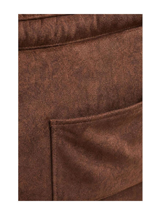 Armchair with Footstool Brown 80x100x110cm
