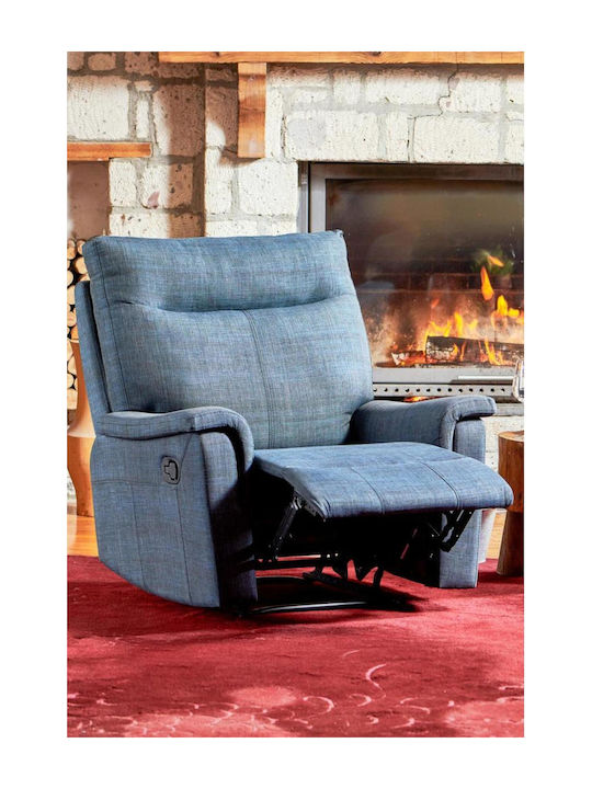 High Back Armchair Dark Blue 45x90x45cm