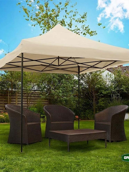 Grasher Gazebo Pliabil De Grădină Bej 3x3m