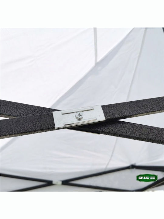 Grasher Πτυσσόμενο Κιόσκι Κήπου Λευκό 3x4.5m