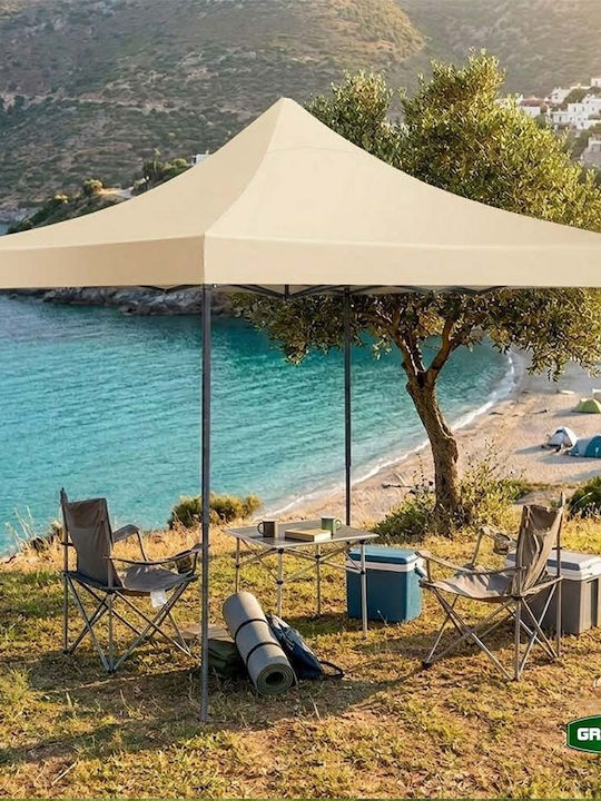 Grasher Gazebo Pliabil De Grădină Bej 3x3m