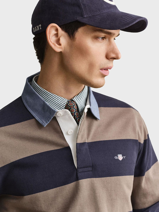 Gant Kragen Polo Herrenbluse Dunkelbeige