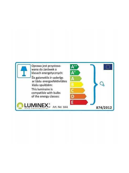 Luminex Kartel Κρεμαστό Φωτιστικό Μαύρο με Σχοινί για Ντουί E27
