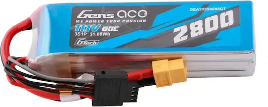 Gens Ace Baterie Li-Po 11.1V 2800mAh 60C 3S XT60 pentru Vehicul RC