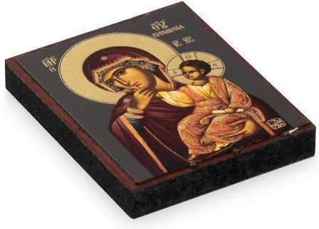Panagia Paramythia Icon Canvas Colored Background 6 X 5 Cm