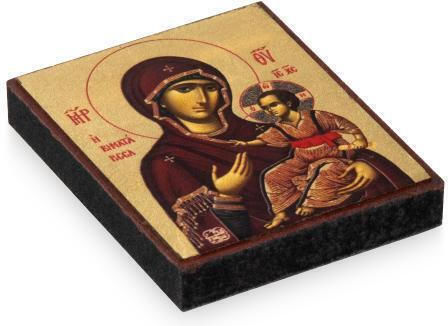 Panagia Vhematissa Icon Canvas Gold Background 6 X 5 Cm