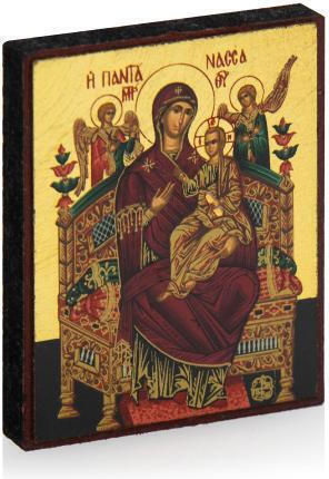 Panagia Pantanassa Canvas Icon Gold Background 6 X 5 Cm