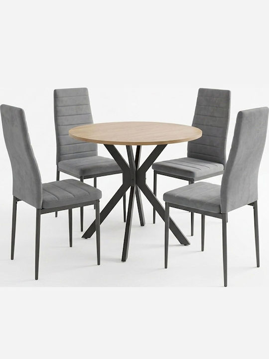 Pakketo Esszimmermöbel-Set Parker Mit 4 Stücken 80x80cm