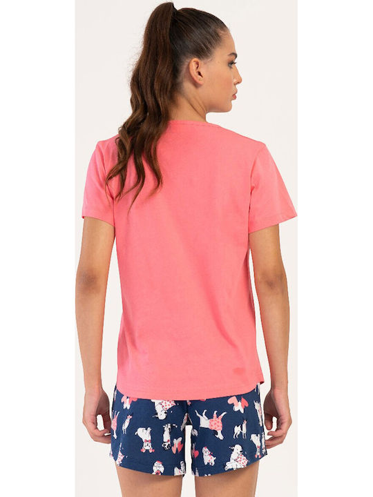 Vienetta Secret Sommerliches Damen-Schlafanzug-Set Rosebloom