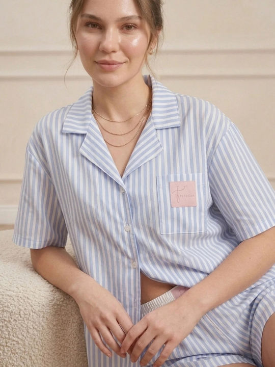 Set De Pijamale Dama De Vară Albastru Deschis Ip9163