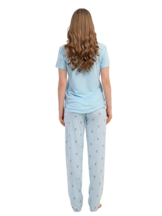 Kezokino Summer Women's Light Blue Pyjama Set