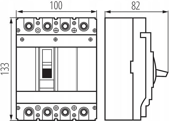 Komplettschalter Mccb Kmccb-f-125a-4p 4 Pole 25ka 380/415v Ac 36ka 220/230v Ac Ip20 37280
