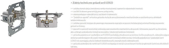 Elgotech Einzeln Gemauert Stromsteckdose Gray 1Stück