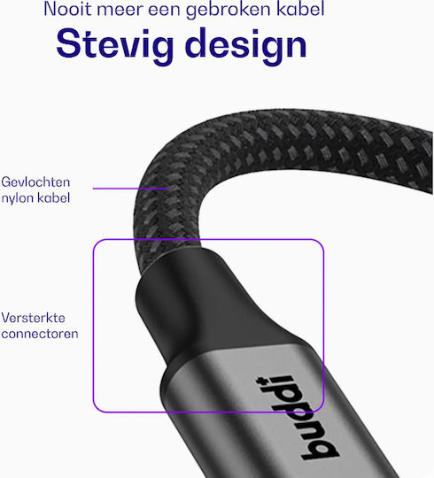 Buddi Cablu USB 2.0 USB-A Mini USB-A Negru 2m