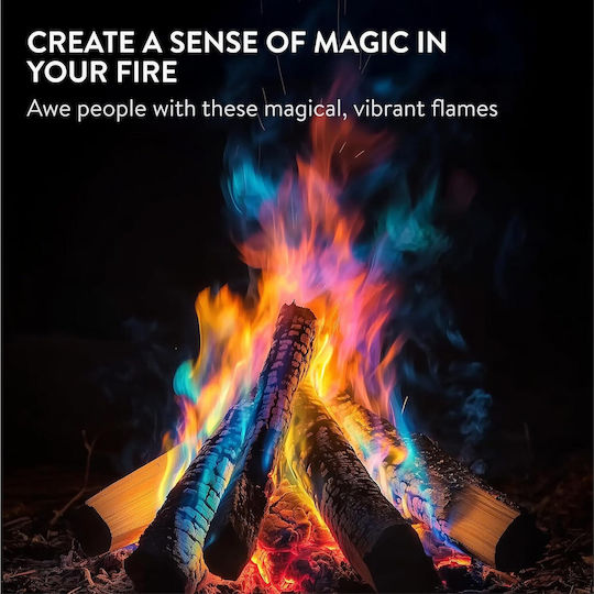 Set de 20 pachete colorate pentru foc Navaris efect de flacără multicolor pentru foc de tabără 10 g multicolor