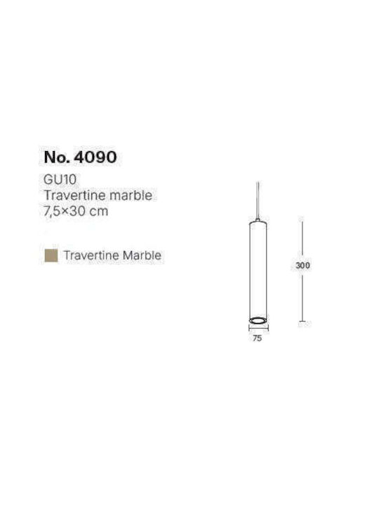 Inlight Grey Rail Pendant Light with GU10 Socket 7.5x7.5x30cm