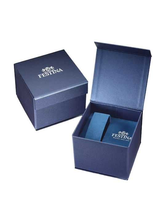 Festina Ceas bărbătesc 29mm cu baterie și curea din piele argintie
