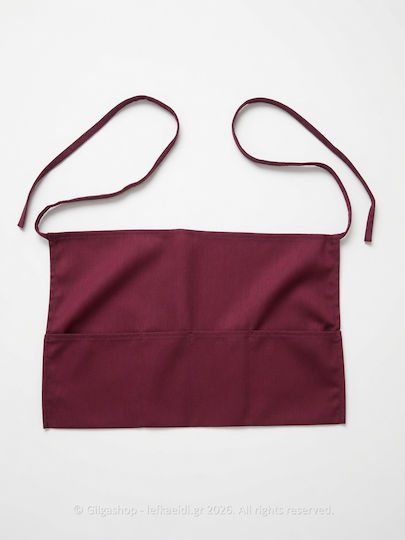 Catering-Schürze Kellner Taille Stoff Polyester 3 Taschen 57×35 cm Gsps5735s0605-burgundisch