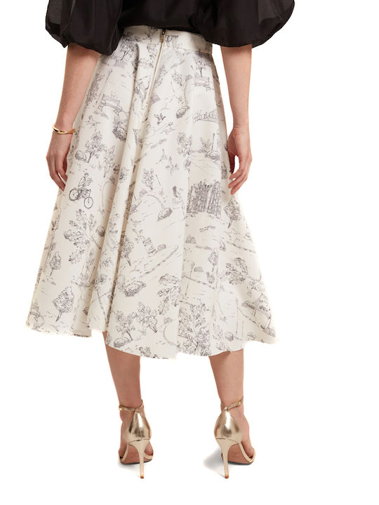 Ted Baker Midi Skirt Ecru- Black Ted Baker Midi Skirt Ecru- Black