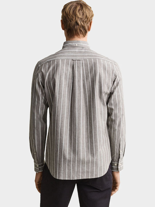 Short Sleeve Shirt in Regular Fit Striped Brown