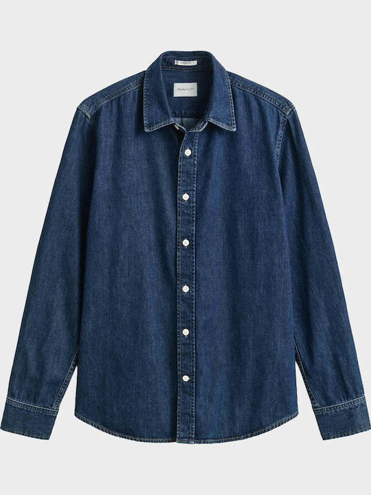Short Sleeve Shirt in Regular Fit Dark Aged Denim