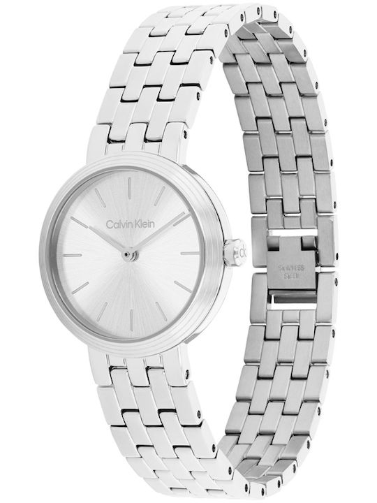 Calvin Klein Дамски Часовник 26mm Кварцов с Сребриста Метална Верижка