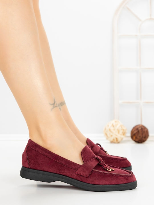 Mocasini Dama În Culoare Burgundy