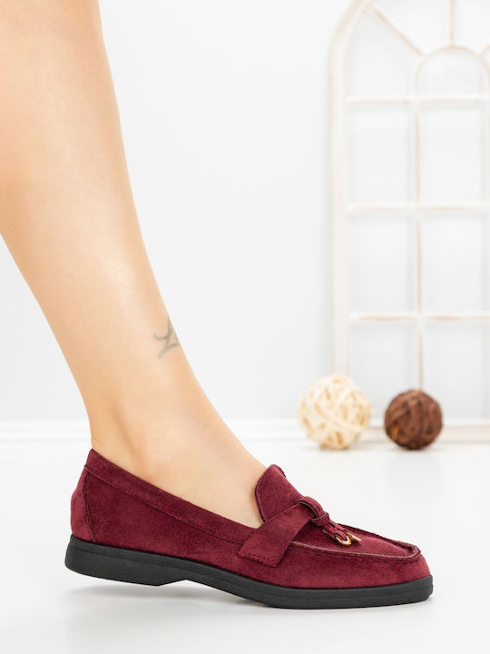 Mocasini Dama În Culoare Burgundy