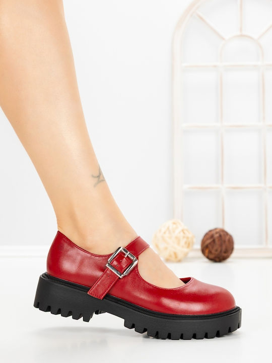 Damen Mokassins in Burgundisch Farbe