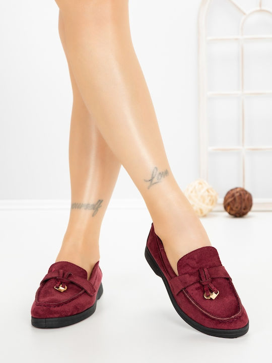 Mocasini Dama În Culoare Burgundy