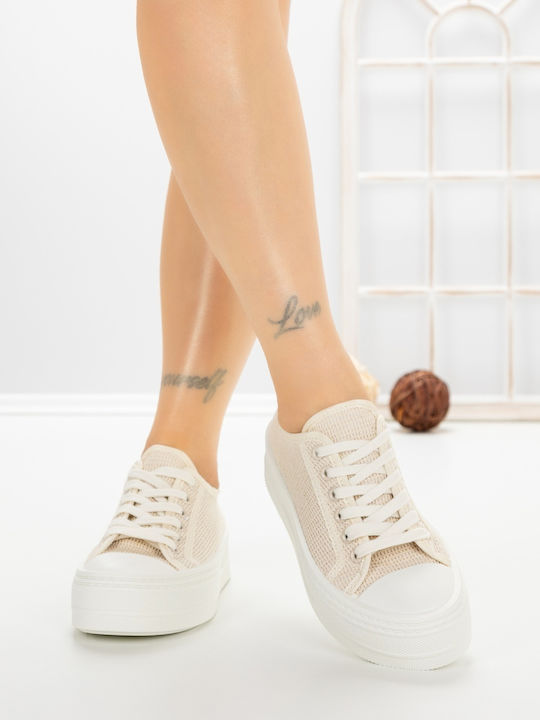Adidași Flatforms Pentru Femei Bej