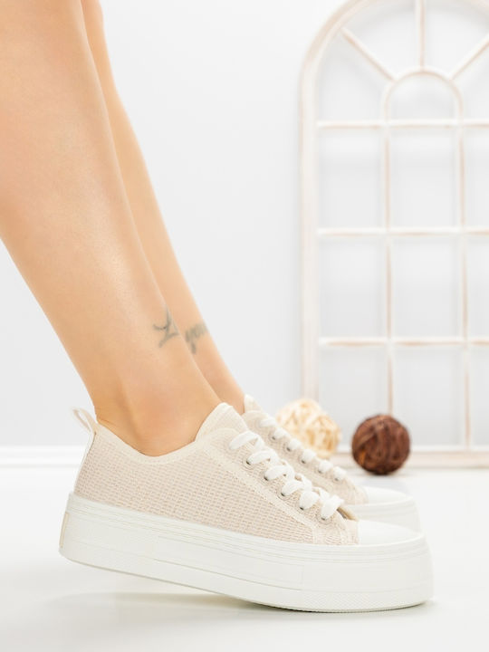 Adidași Flatforms Pentru Femei Bej