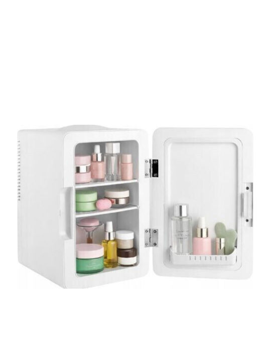 Cosmetic Refrigerator 6lt With Shelf Mirror LED Lighting And Heating Function White 56W