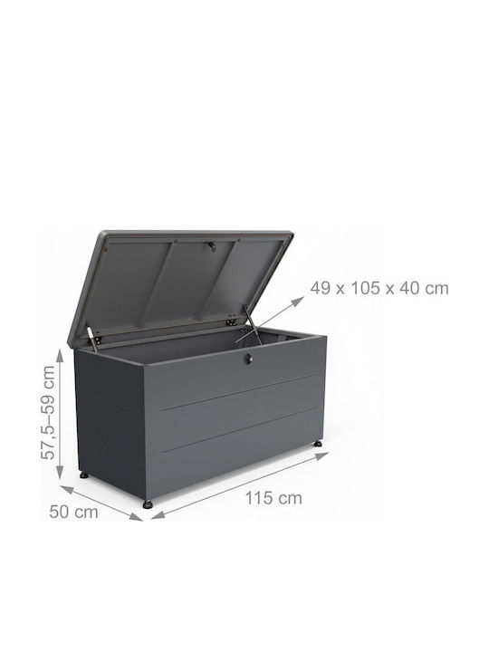 Relaxdays Outdoor Storage Box Plastic Grey L155xW50xH59cm