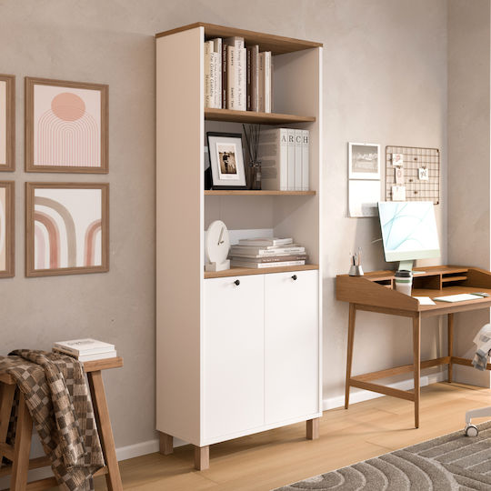 Βιβλιοθήκη BRAGI Λευκό 69.5x32x180εκ.