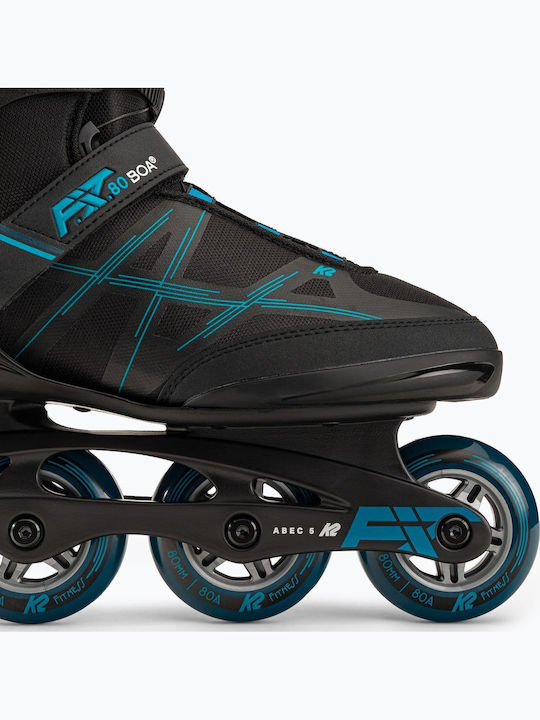 K2 F.I.T 80 Inline Rollers Μαύρα Ενηλίκων