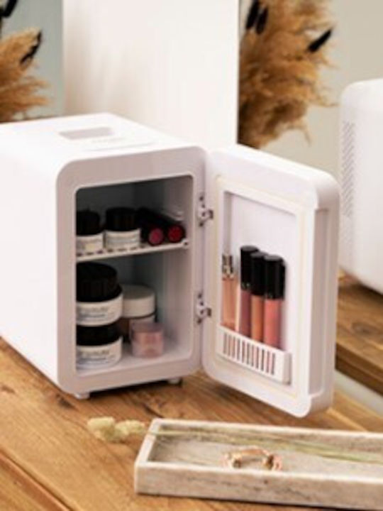 Adler Kosmetik-Kühlschrank 4lt Mit Regal Mit Spiegel & Heizfunktion Weiß 38W