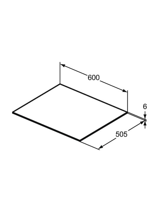 Ideal Standard Мраморен Бял Гланцов 60x50.5x0.6cm T3969DH
