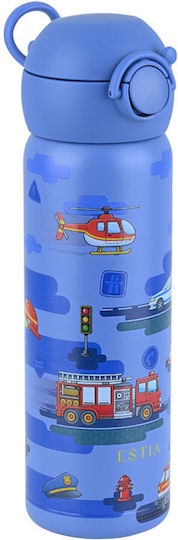 Estia Wonder Bottle Save The Aegean Ανοξείδωτο Παιδικό Παγούρι Θερμός με Καλαμάκι Non Spill City Hereos 500ml