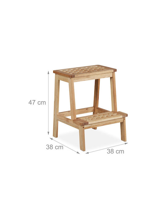Taburet Din Lemn De Exterior Maro Deschis 38x38x47cm