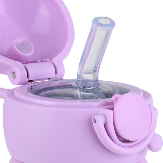 Estia Wonder Bottle Save The Aegean Stainless Steel Kids Thermos Water Bottle with Straw Non Spill Garden Friends 500ml